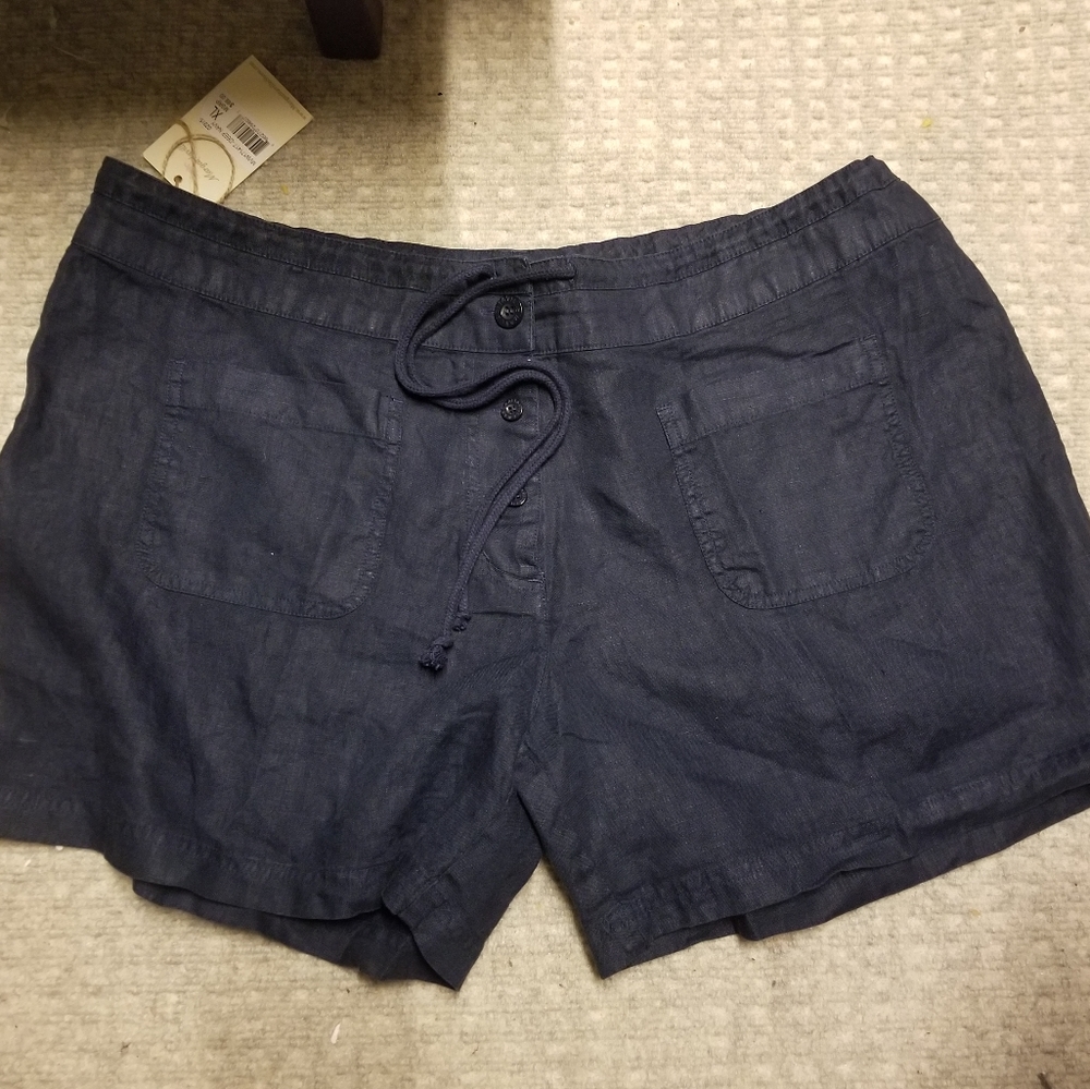 Margaritaville Deep Navy Blue Linen Shorts NWT - Picture 1 of 10